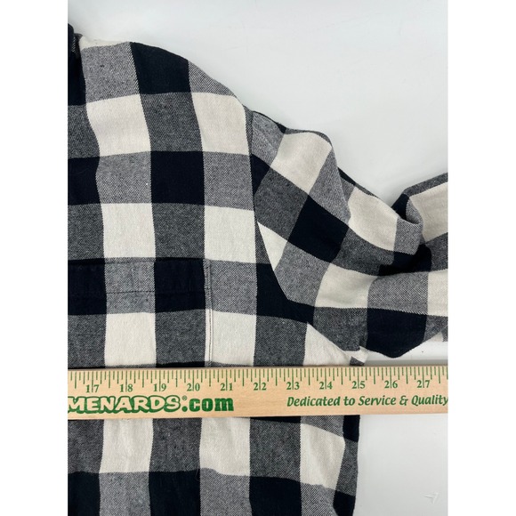 Madewell Flannel Shirt Womens XL Black White Buffalo Check Cotton Button Down - Picture 5 of 7